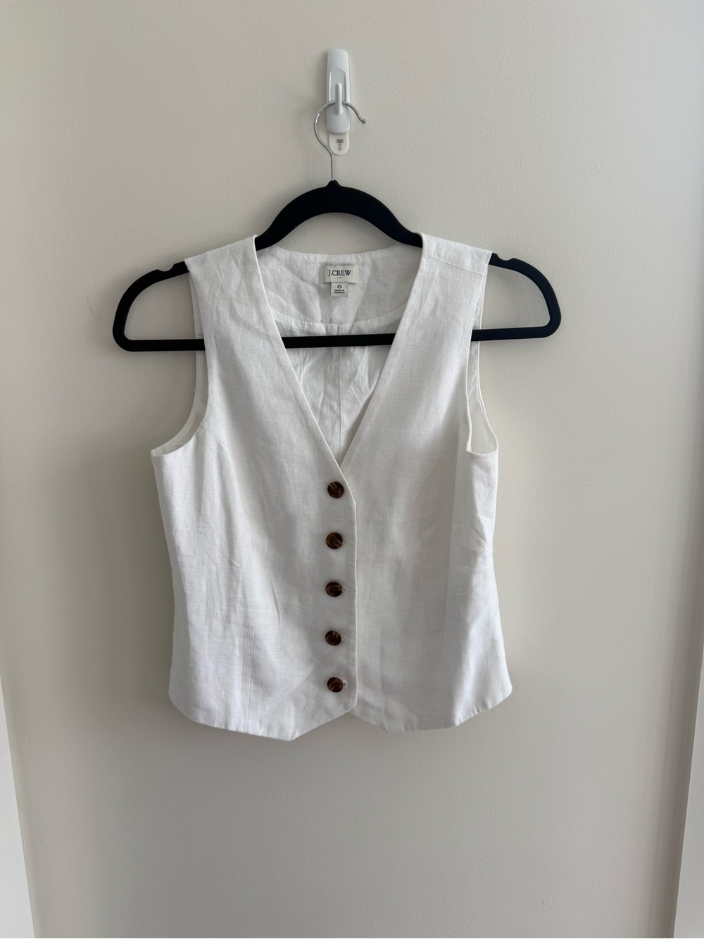 Button Front Linen Vest